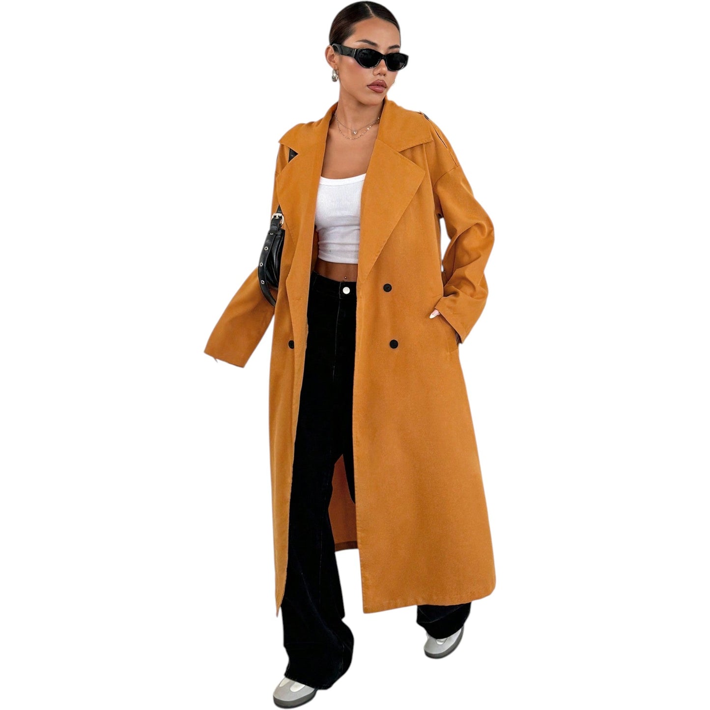 SHE narancssárga hosszú ballonkabát