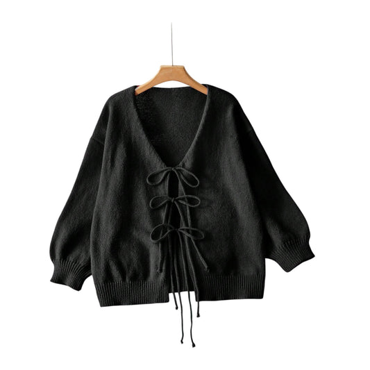 SHE fekete megkötős kardigán