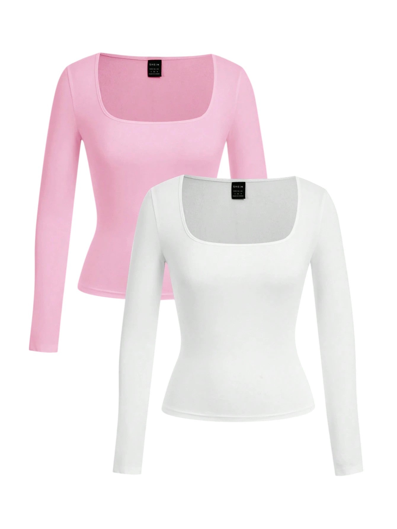SHE rózsaszín és fehér hosszú ujjú póló szett