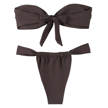 SHE barna pánt nélküli bikini