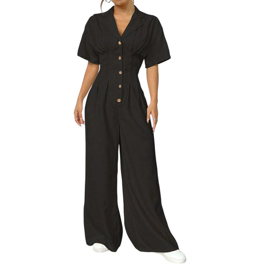 SHE fekete galléros jumpsuit