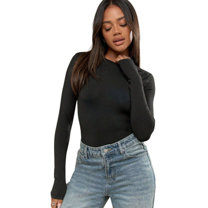 MISSGUIDED fekete hosszú ujjú top