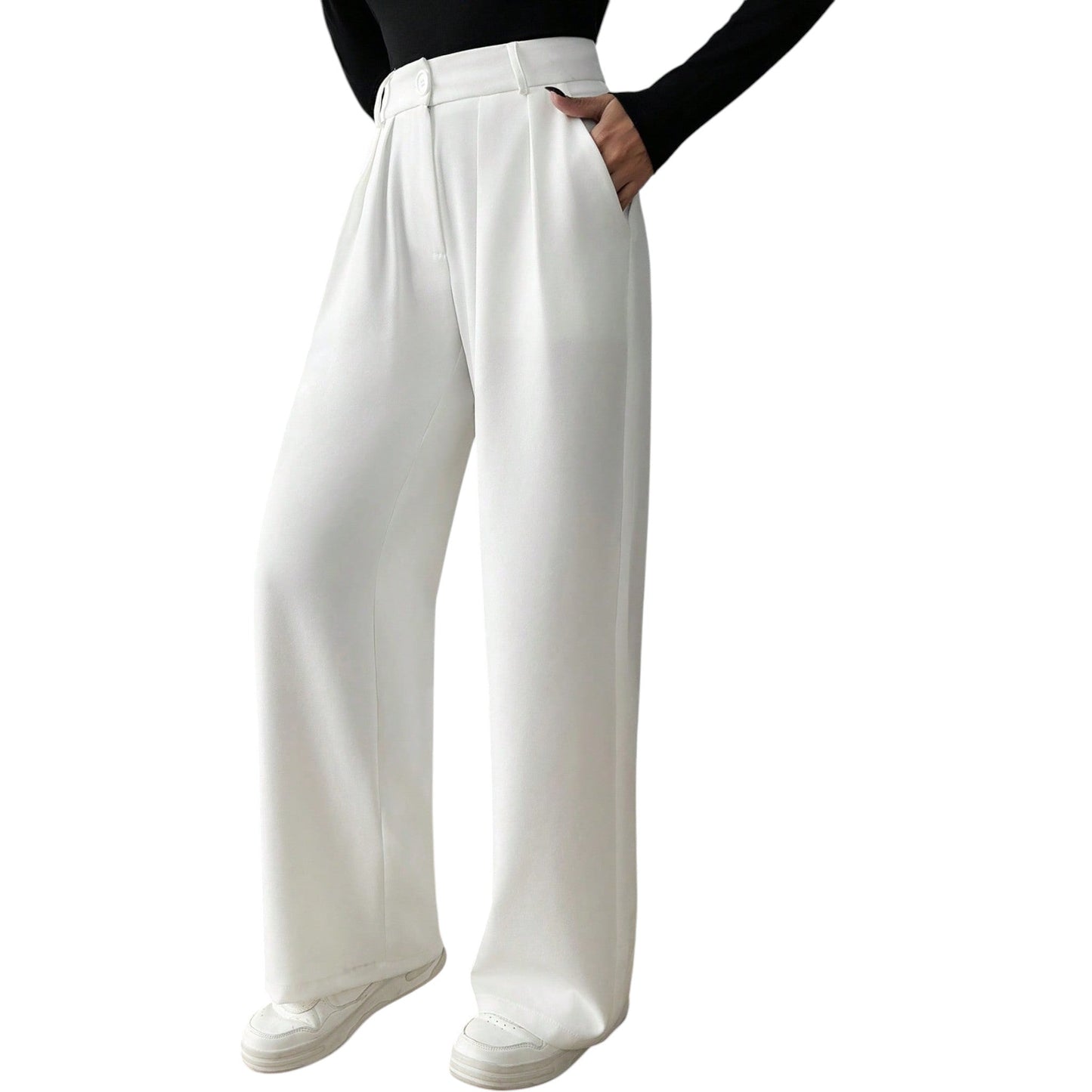 SHE fehér széles szárú nadrág