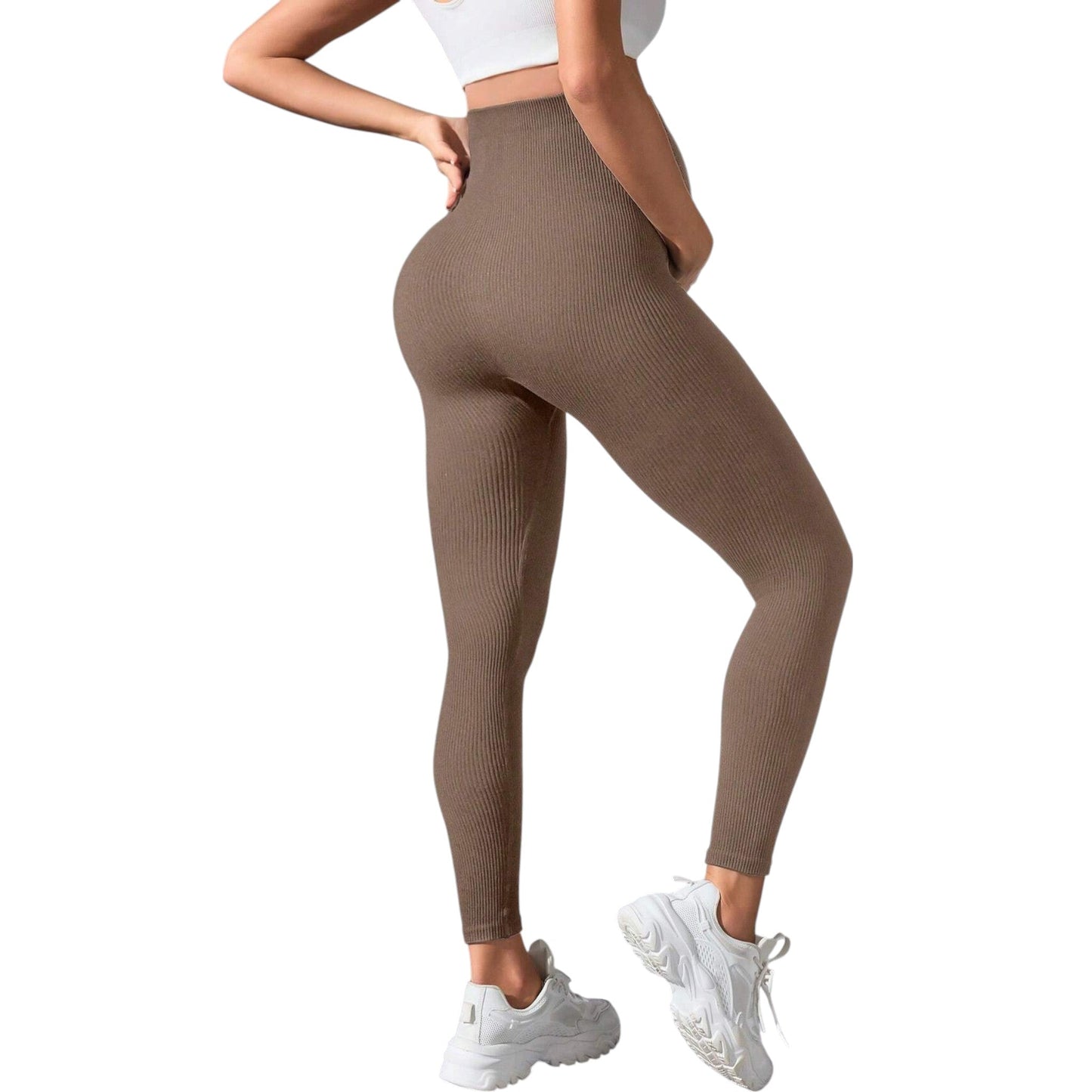 SHE barna bordázott kismama leggings