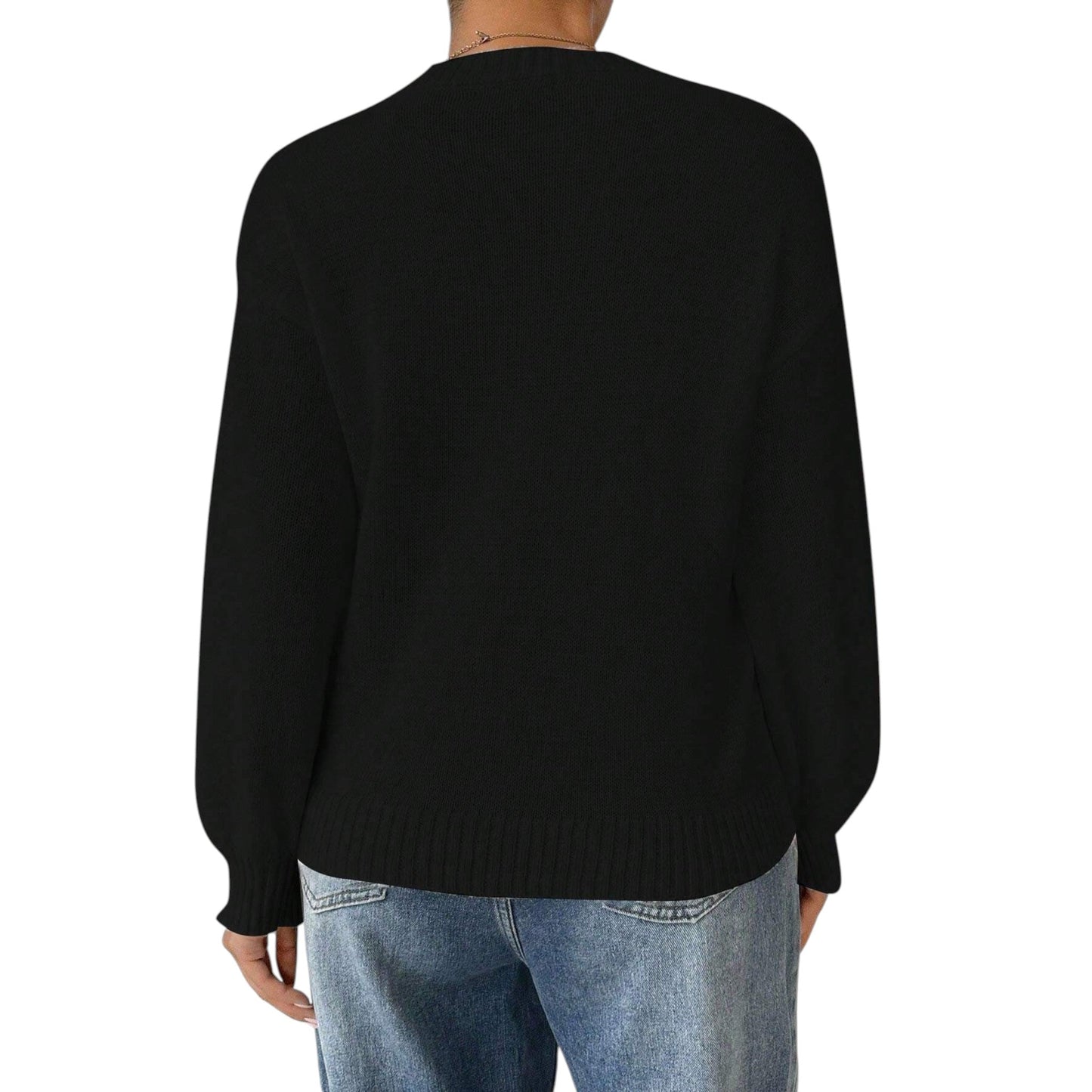 SHE fekete hosszú ujjú pulóver