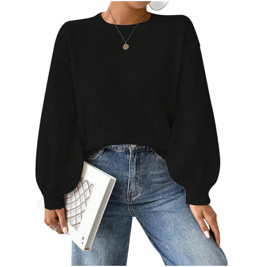 SHE fekete hosszú ujjú pulóver