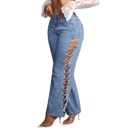 SHE kék gyöngyös farmer