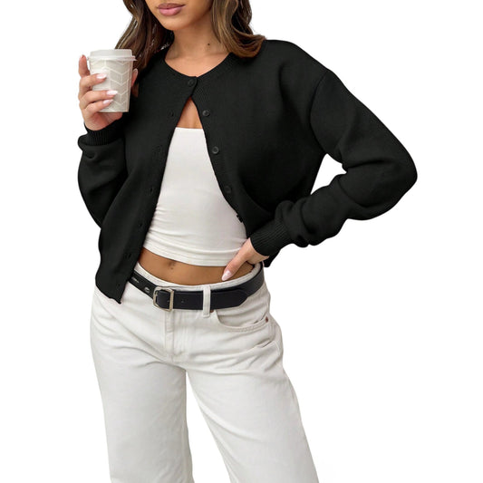 SHE fekete gombos kardigán