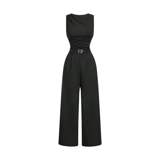 SHE fekete öves jumpsuit