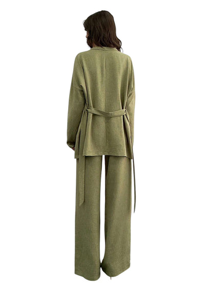 SHE olívazöld öves kétrészes szett