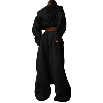 SHE fekete crop melegítő szett