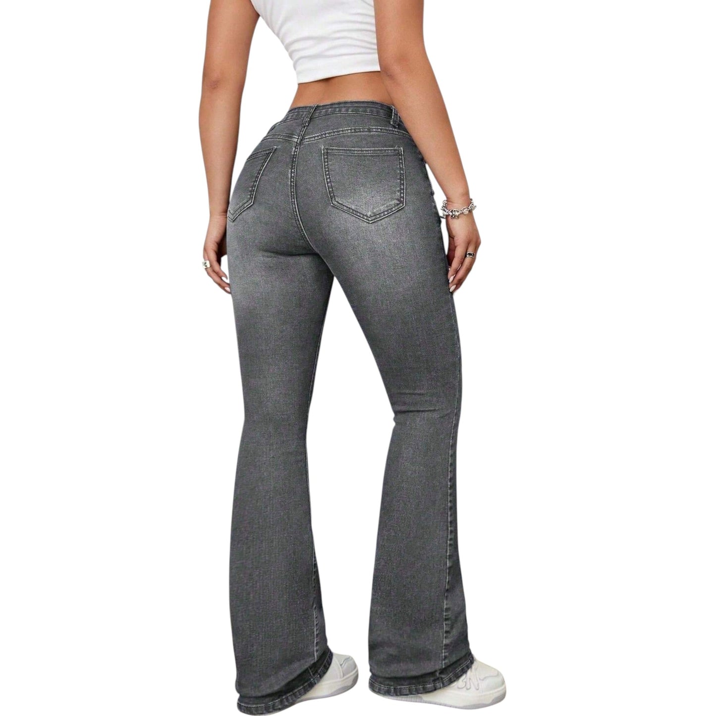 SHE szürke slim fit farmer nadrág