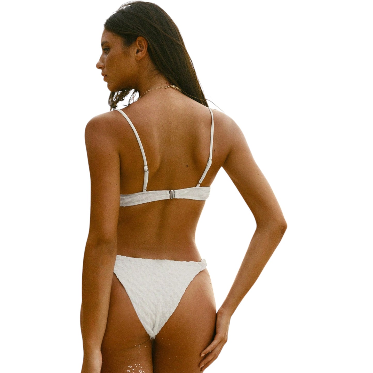 SHE ekrü fodros bikini