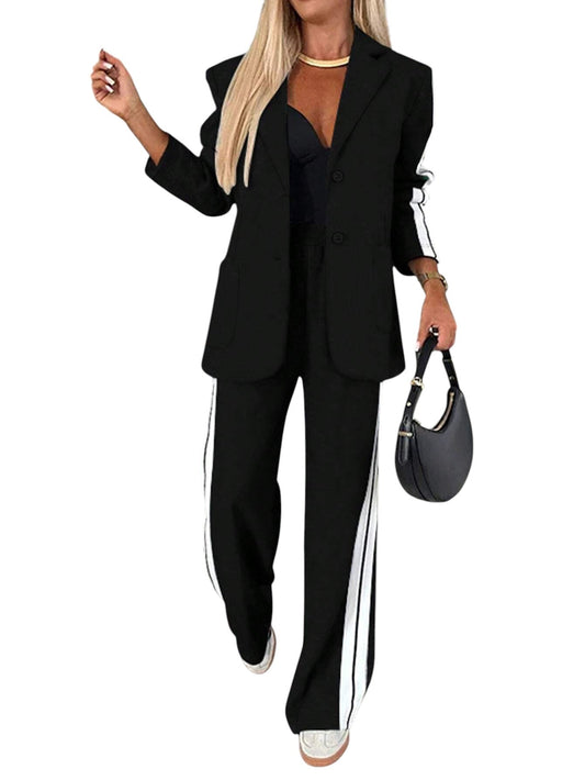 SHE fekete és fehér csíkos kétrészes szett