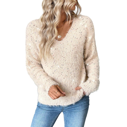 SHE ekrü kötött pulóver