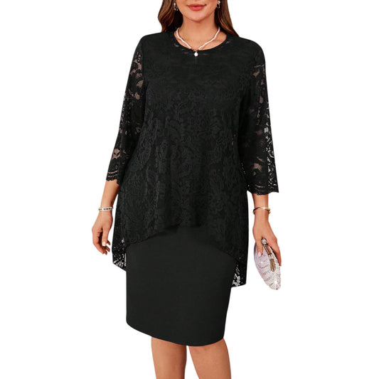 SHE fekete csipkés ruha