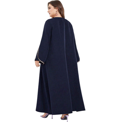 SHE sötétkék díszes maxiruha