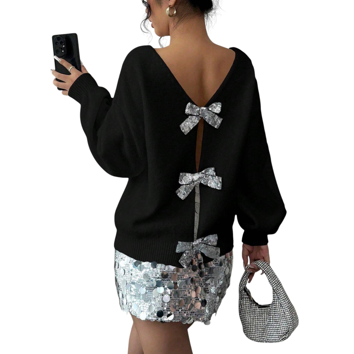 SHE fekete masnis kardigán