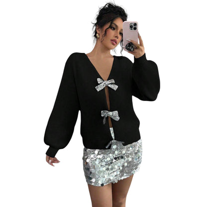 SHE fekete masnis kardigán