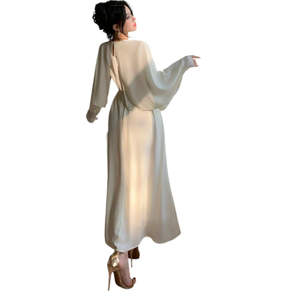 SHE fehér bő szabású maxi ruha