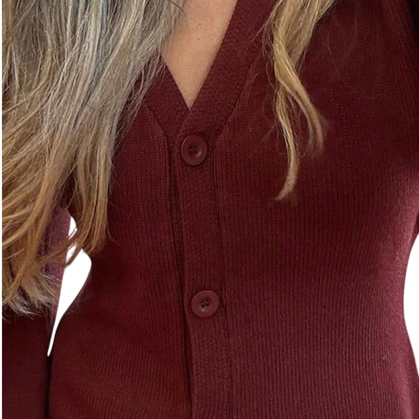 SHE bordó kötött kardigán