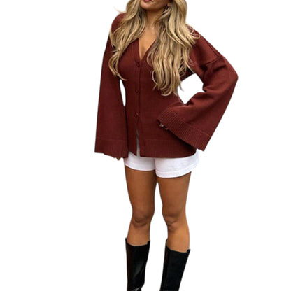 SHE bordó kötött kardigán