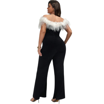 SHE fekete tollas jumpsuit