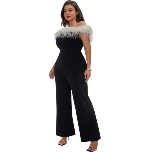 SHE fekete tollas jumpsuit