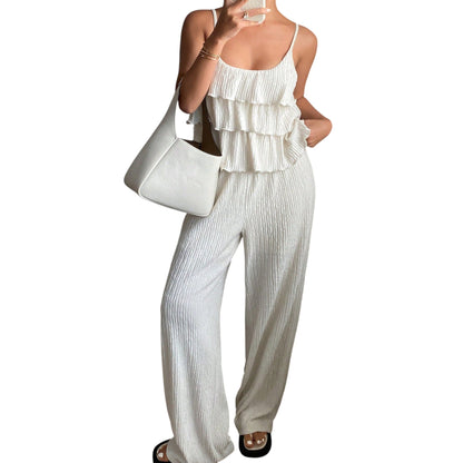 SHE fehér fodros szett