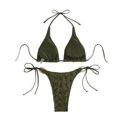 SHE zöld horgolt bikini