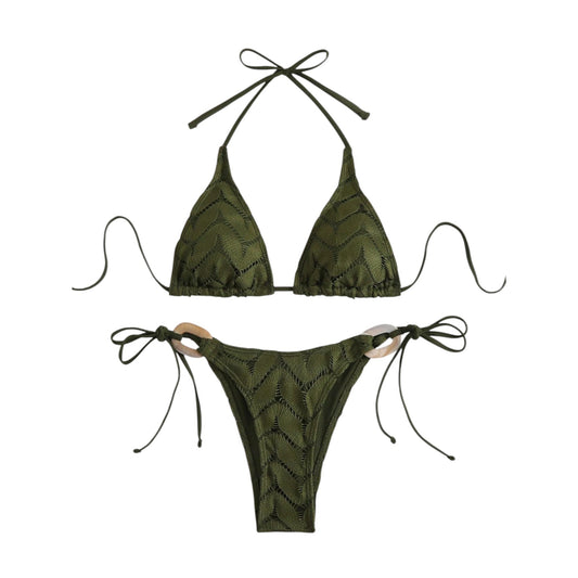 SHE zöld horgolt bikini