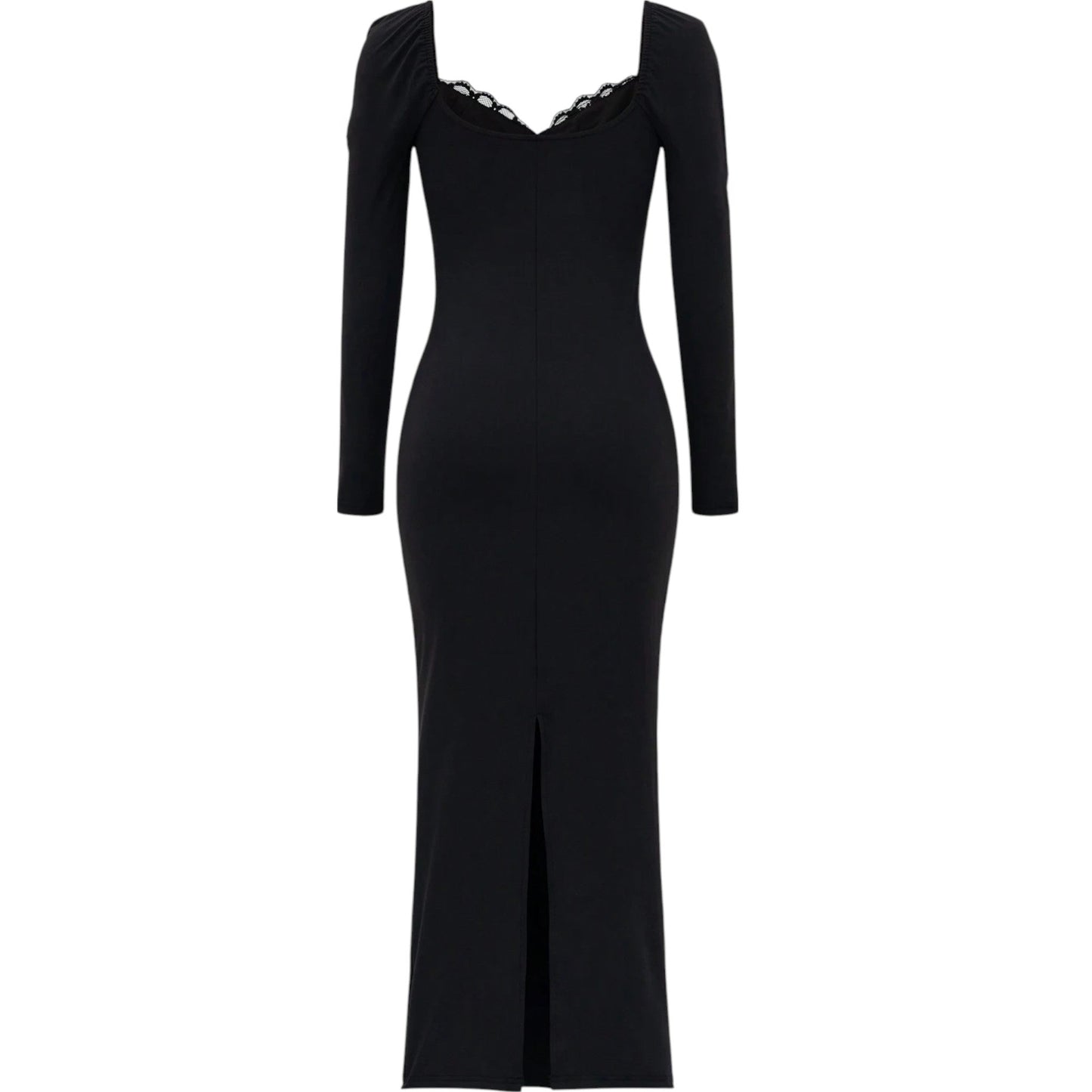 SHE fekete hosszú ujjú midi ruha