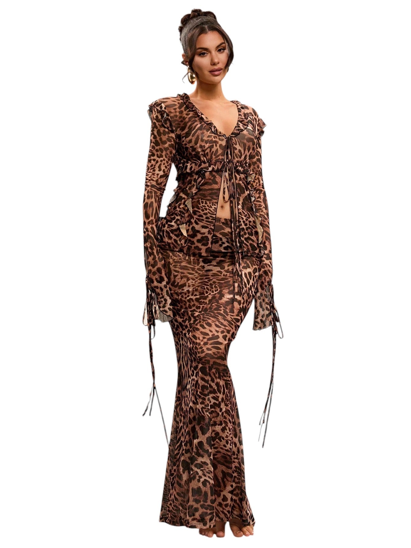 SHE leopárdmintás kétrészes szett