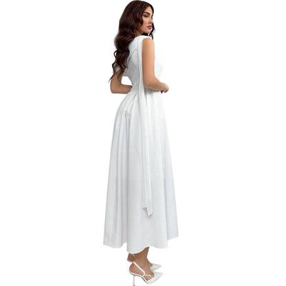 SHE fehér aszimmetrikus midi ruha