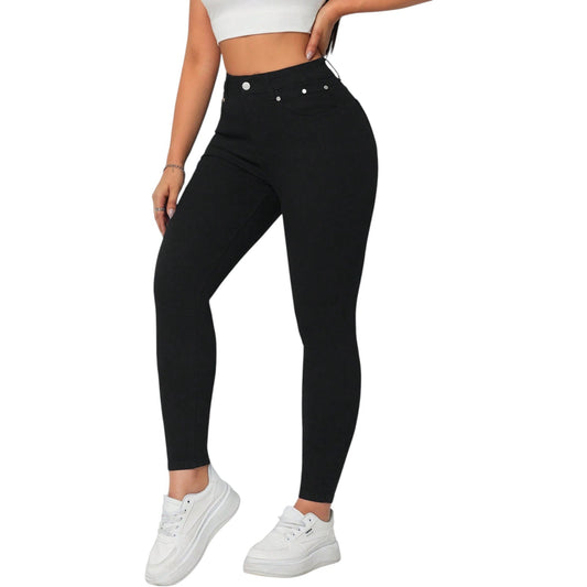 SHE fekete slim fit farmer