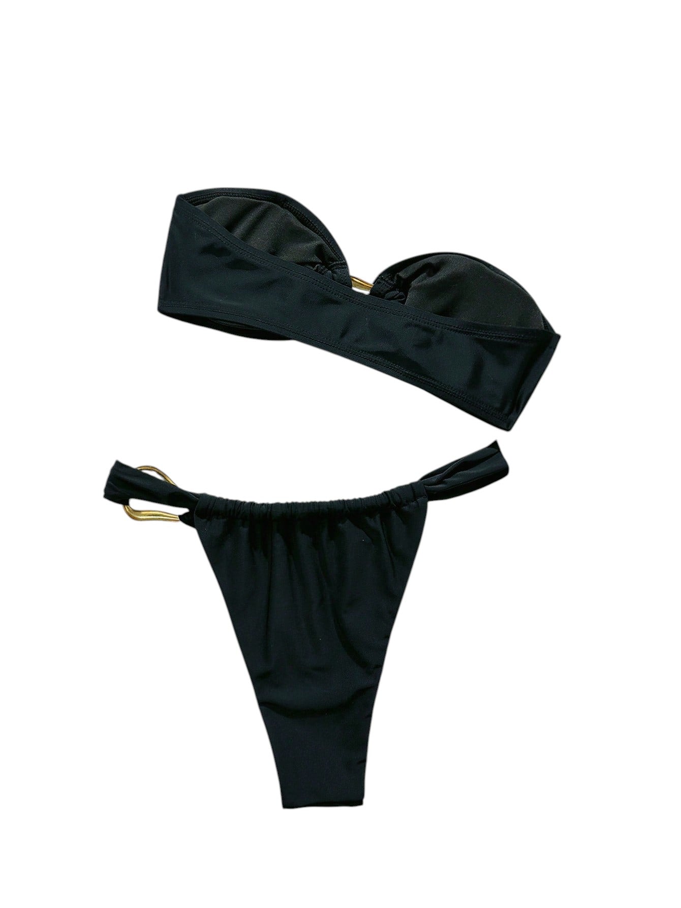 SHE fekete pánt nélküli bikini szett