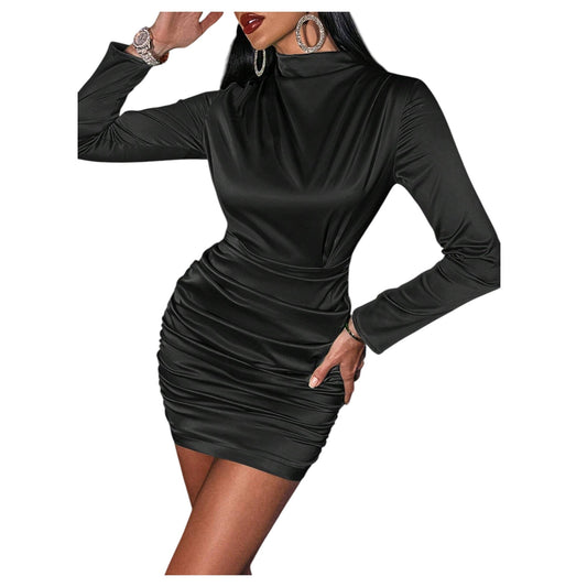 SHE fekete garbós mini ruha