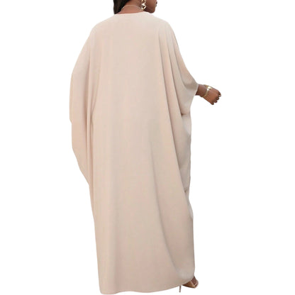 SHE bézs V-nyakú maxi ruha