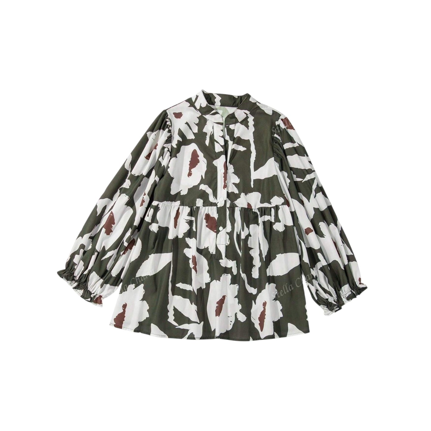 SHE mintás hosszú ujjú blúz