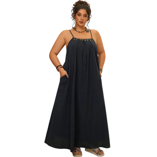 SHE fekete maxi ruha