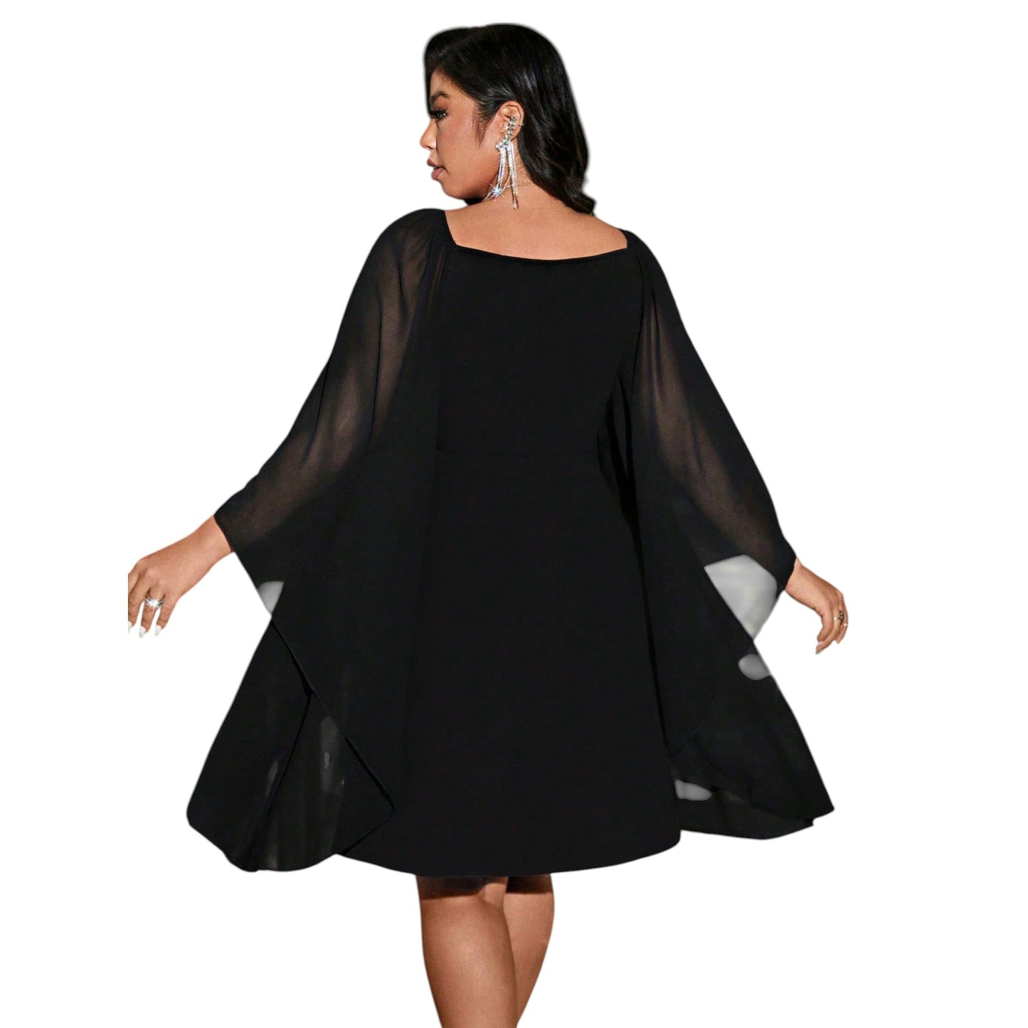 SHE fekete sifon mini ruha