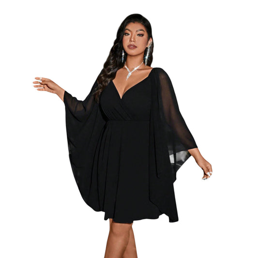 SHE fekete sifon mini ruha