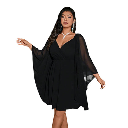 SHE fekete sifon mini ruha