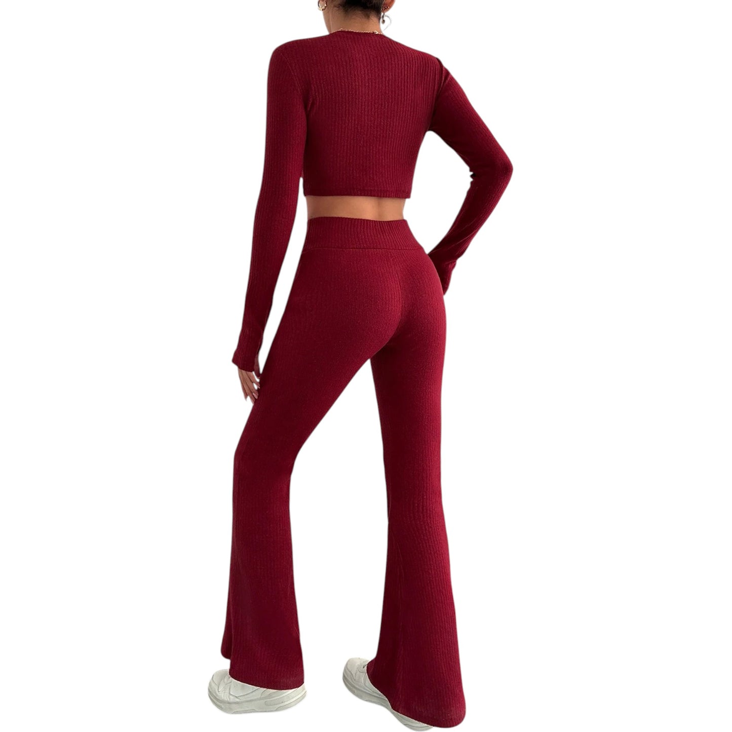 SHE bordó kötött melegítő szett