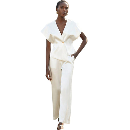 SHE fehér blúz és nadrág szett