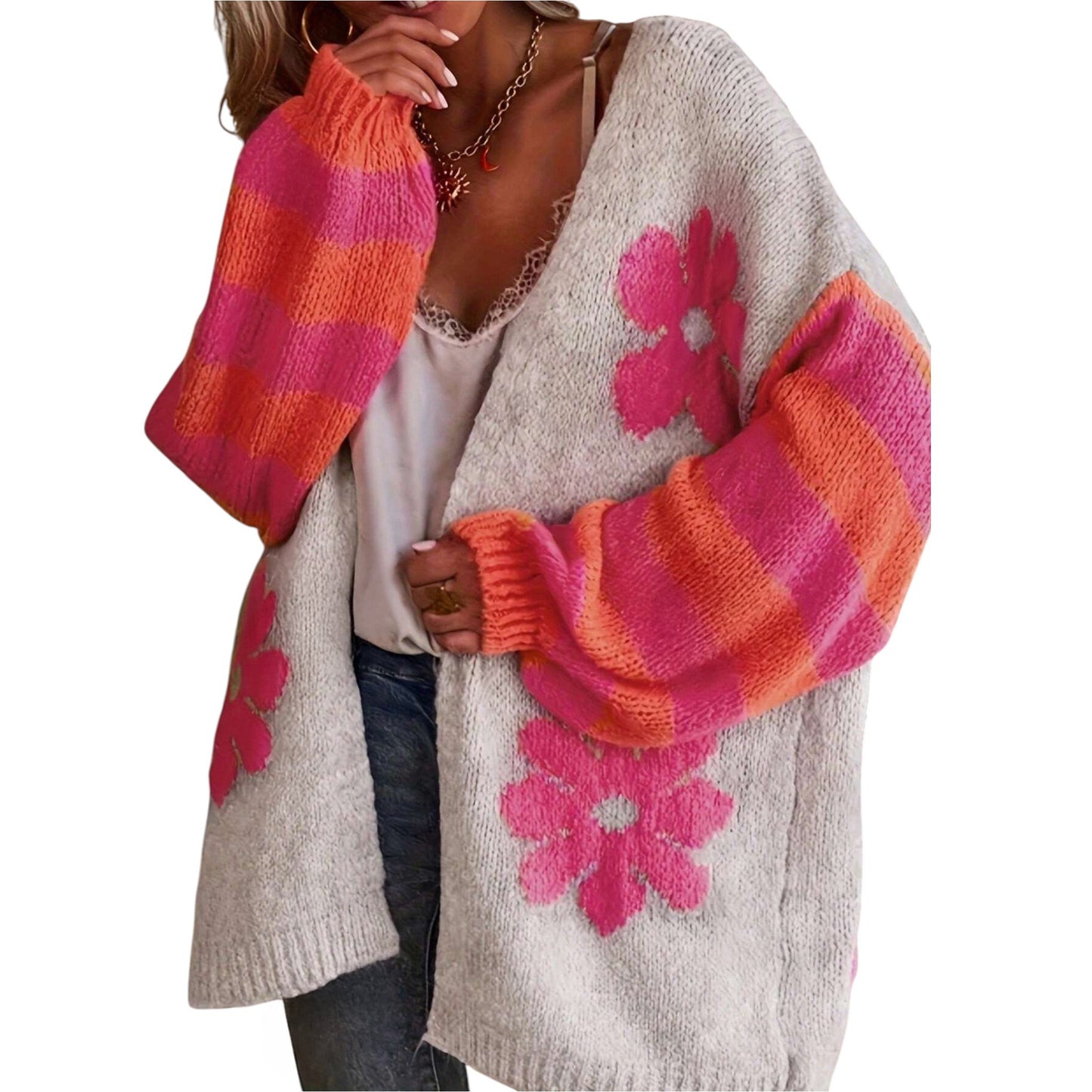 SHE bézs kötött kardigán