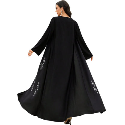 SHE fekete hímzett abaya köntös