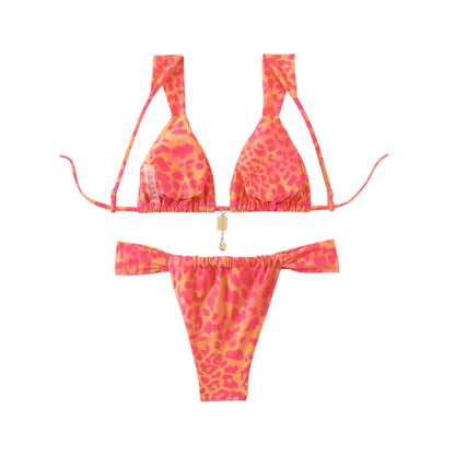 SHE narancssárga leopárd mintás bikini szett