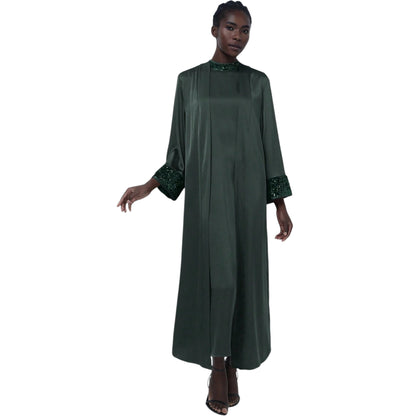 SHE smaragdzöld flitteres maxi ruha