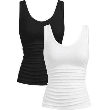 SHE fekete és fehér bordázott atléta